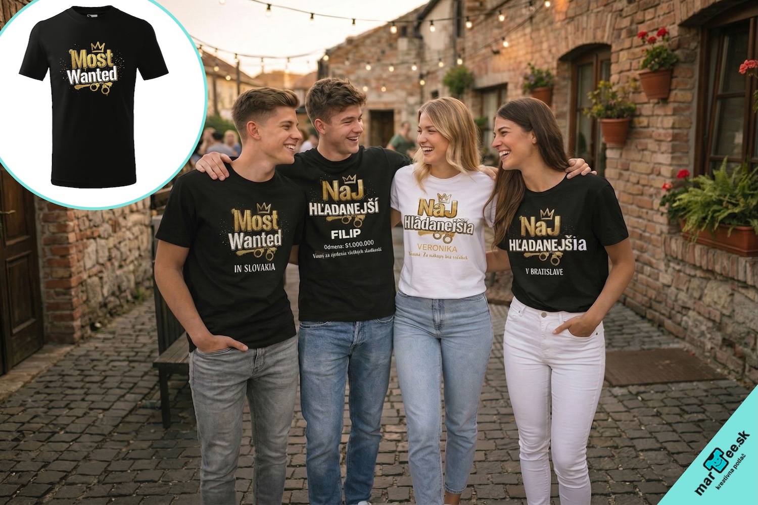 Grafický-motív-Most-Wanted-tričko-pánske-čierne 